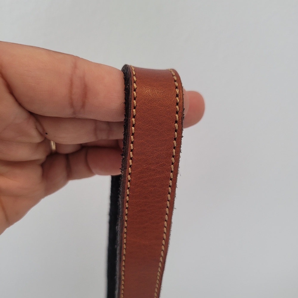 Brown Leather Saddle Crossbody with Polo Rider Medallion - Picture 17 of 17